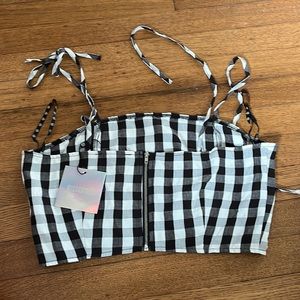Black gingham strappy top